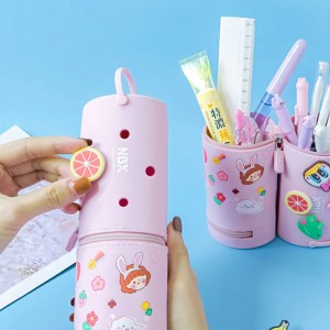 Multi functional silicone pencil bag