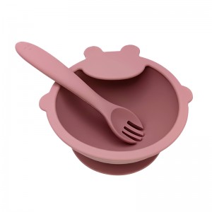 Bowls cups plates forks spoons silicone tableware 6-piece combination set