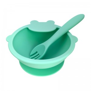 Bowls cups plates forks spoons silicone tableware 6-piece combination set